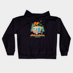 Adventure Awaits Travel By Caravan Kids Hoodie